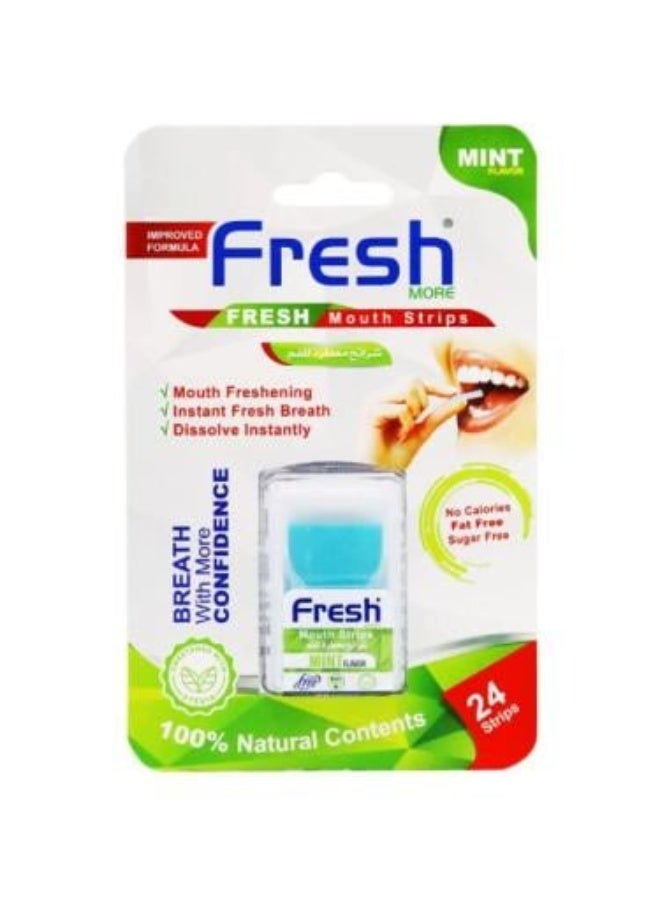 Instant Fresh Breath Dissolvable Oral Strips Sugar Free Mint 24 Strips
